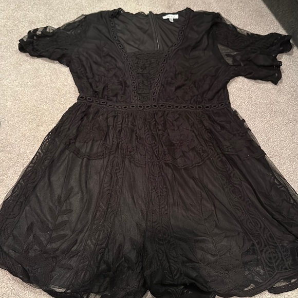 New white birch black lace short romper size xl - Picture 1 of 5